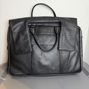 Black Leather Men's Business Bag Briefcase 💼